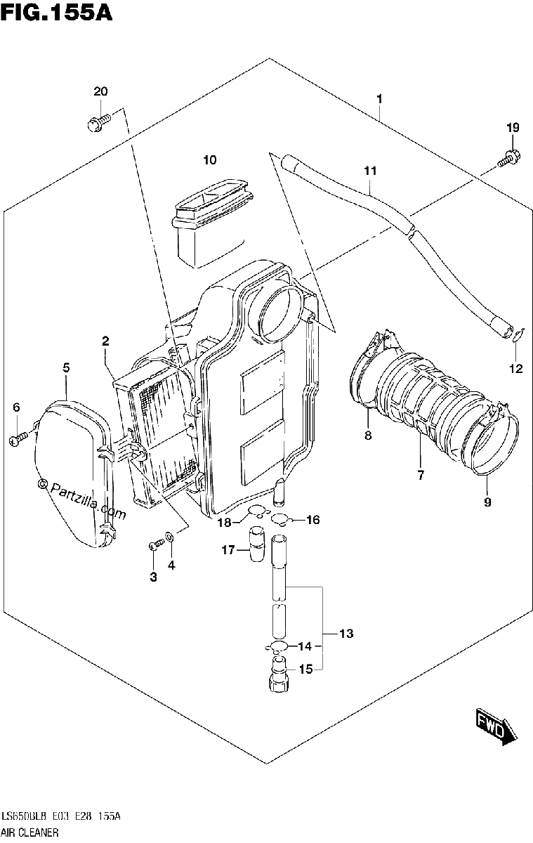 Diagrama de 155A AIR CLEANER