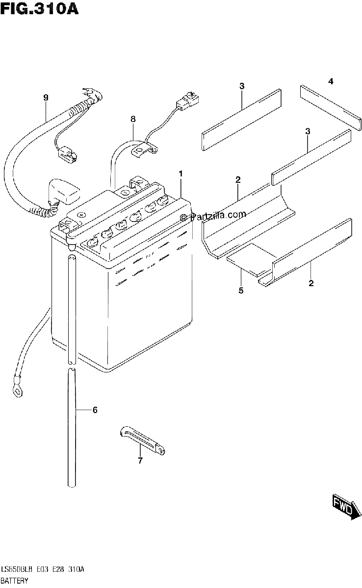 Diagrama de 310A BATTERY