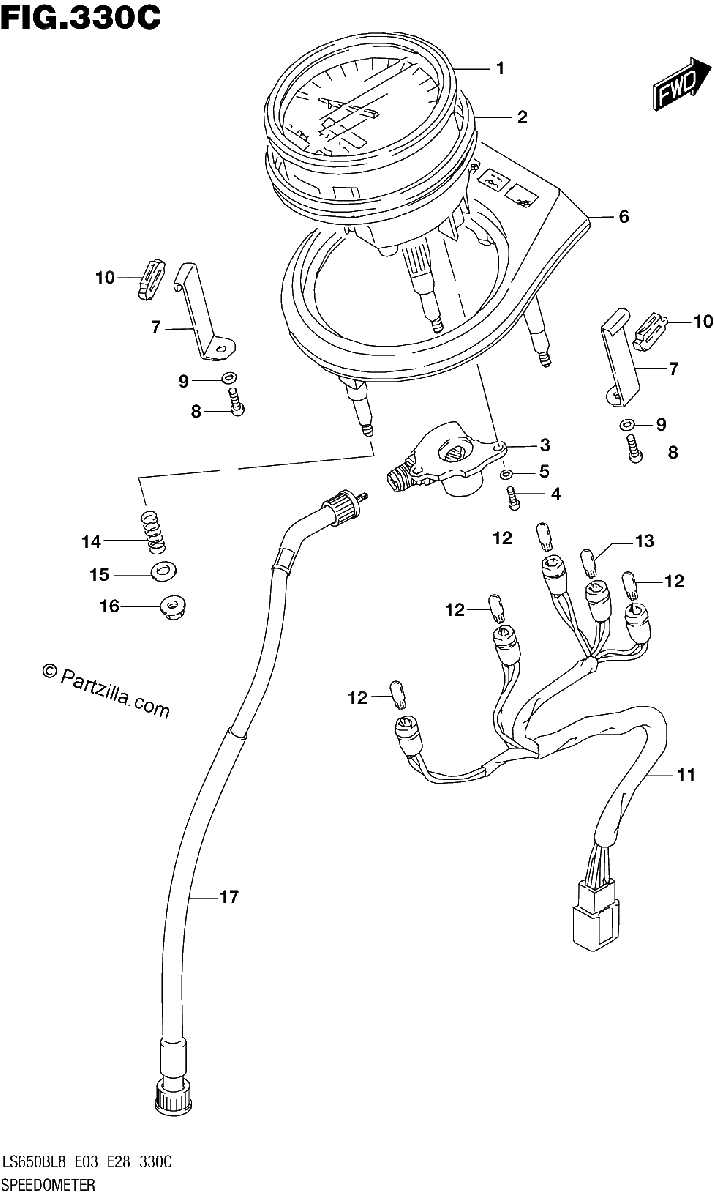 Diagrama de 330C SPEEDOMETER LS650BL8 E33