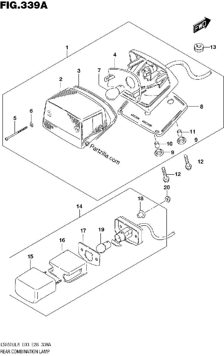 Diagrama de 339A REAR COMBINATION LAMP