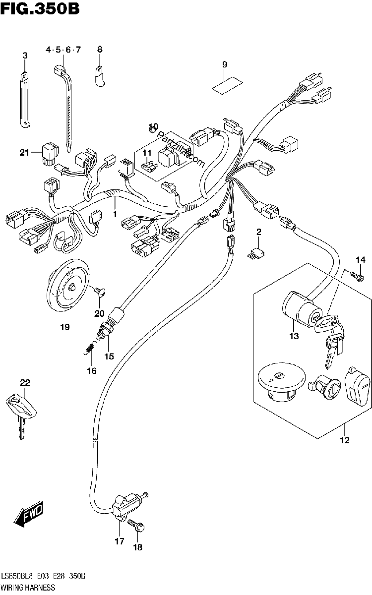 Diagrama de 350B WIRING HARNESS LS650BL8 E28