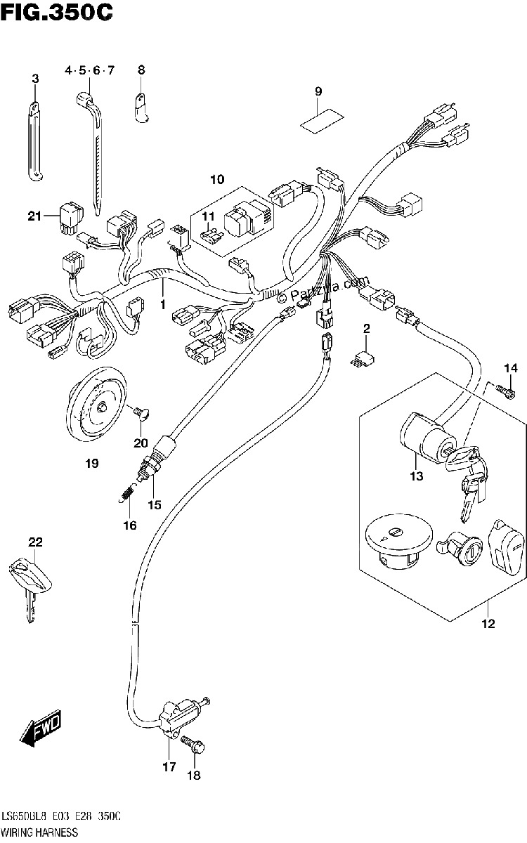 Diagrama de 350C WIRING HARNESS LS650BL8 E33