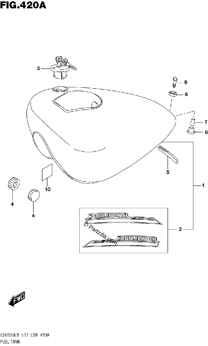 Diagrama de 420A FUEL TANK LS650BL8 E03