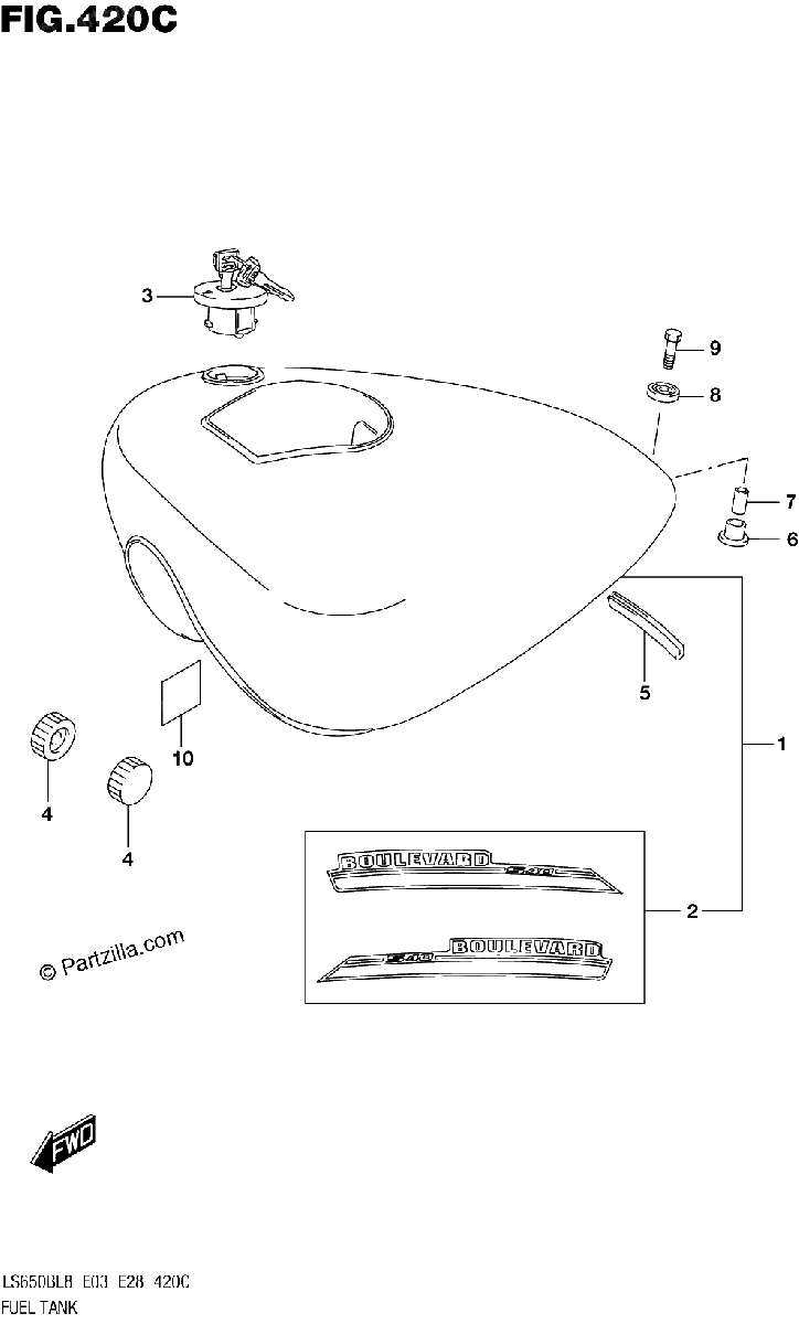 Diagrama de 420C FUEL TANK LS650BL8 E33