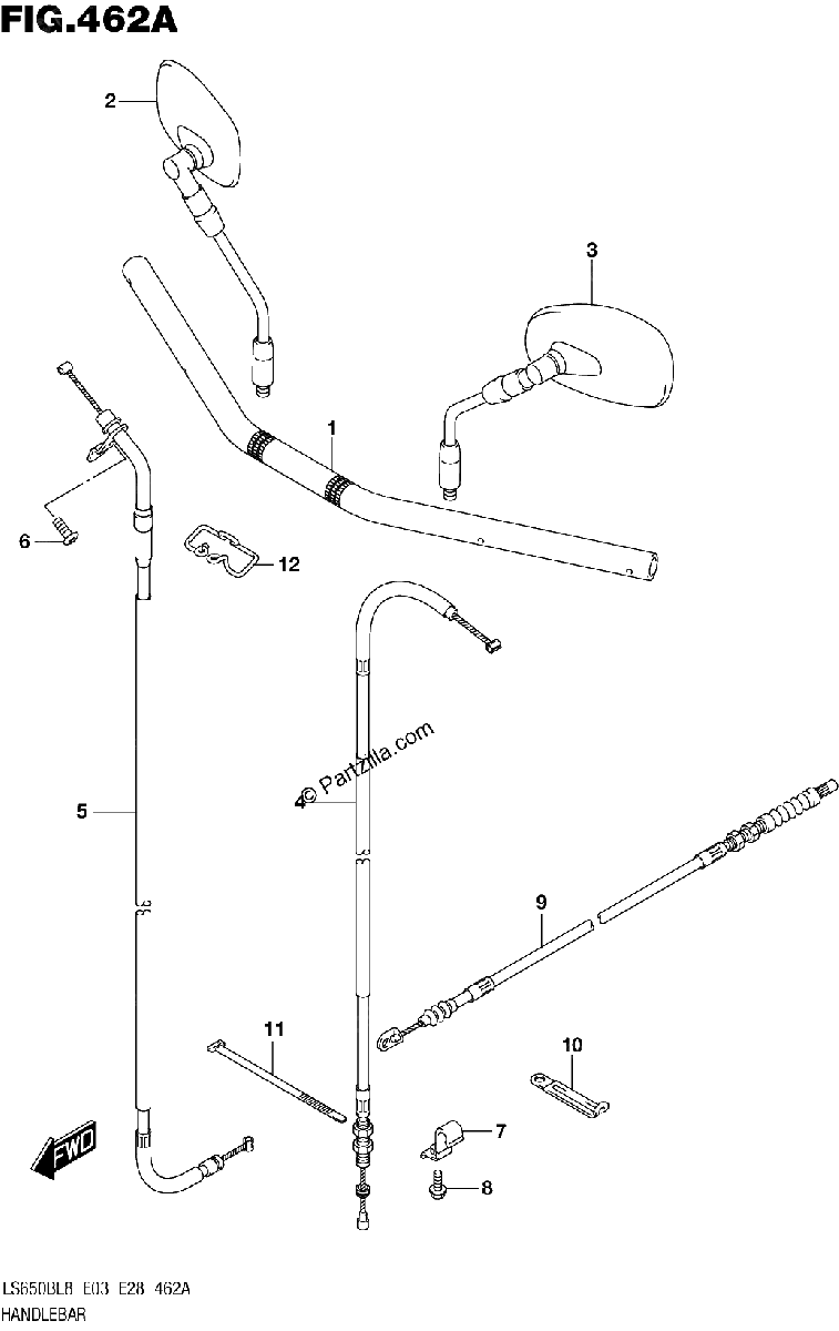 Diagrama de 462A HANDLEBAR