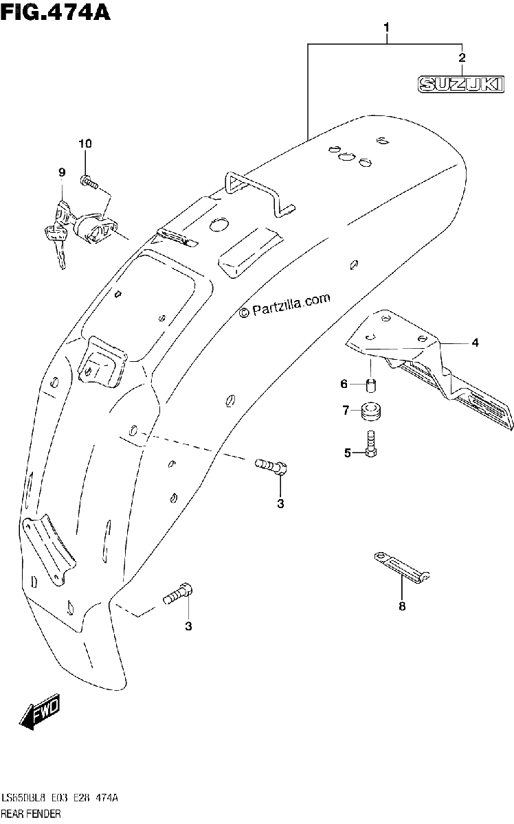 Diagrama de 474A REAR FENDER
