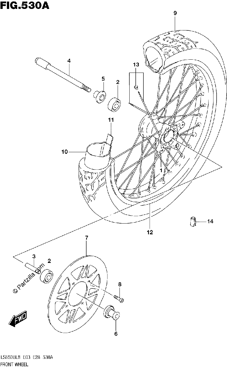 Diagrama de 530A FRONT WHEEL