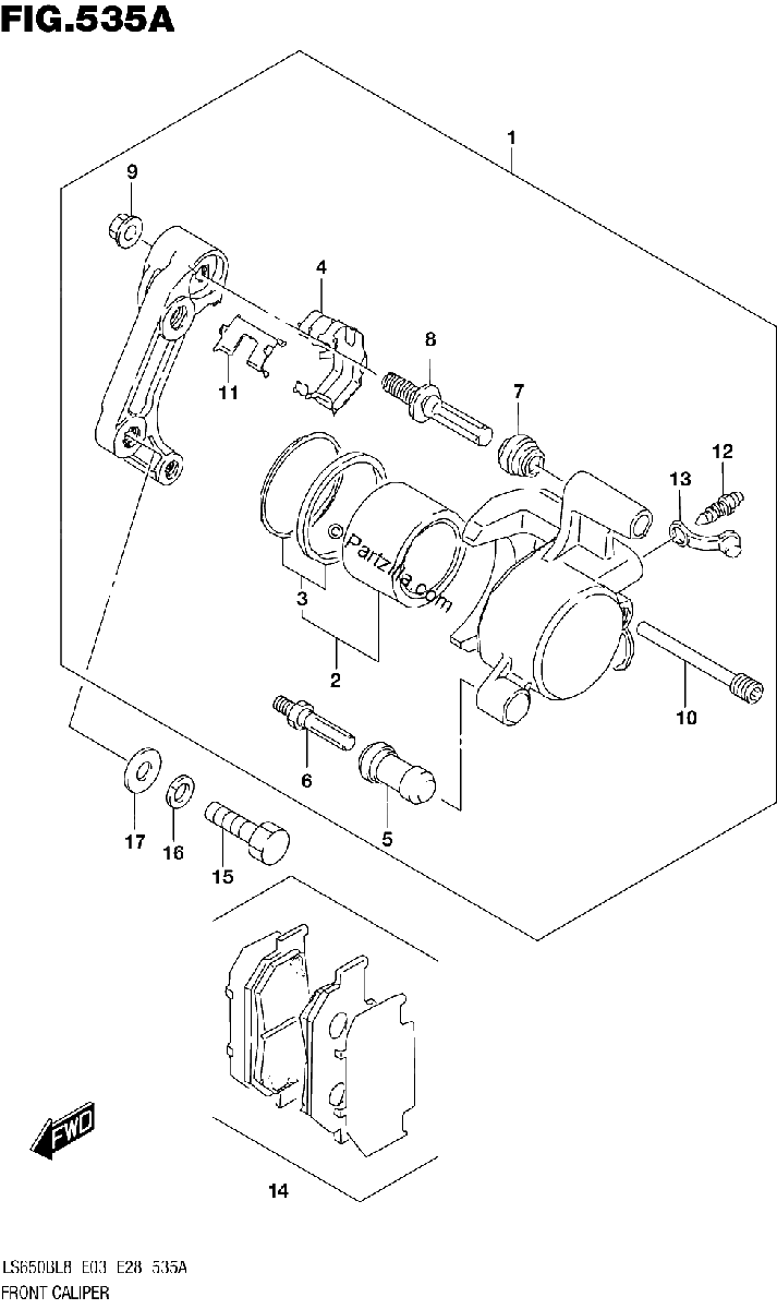 Diagrama de 535A FRONT CALIPER
