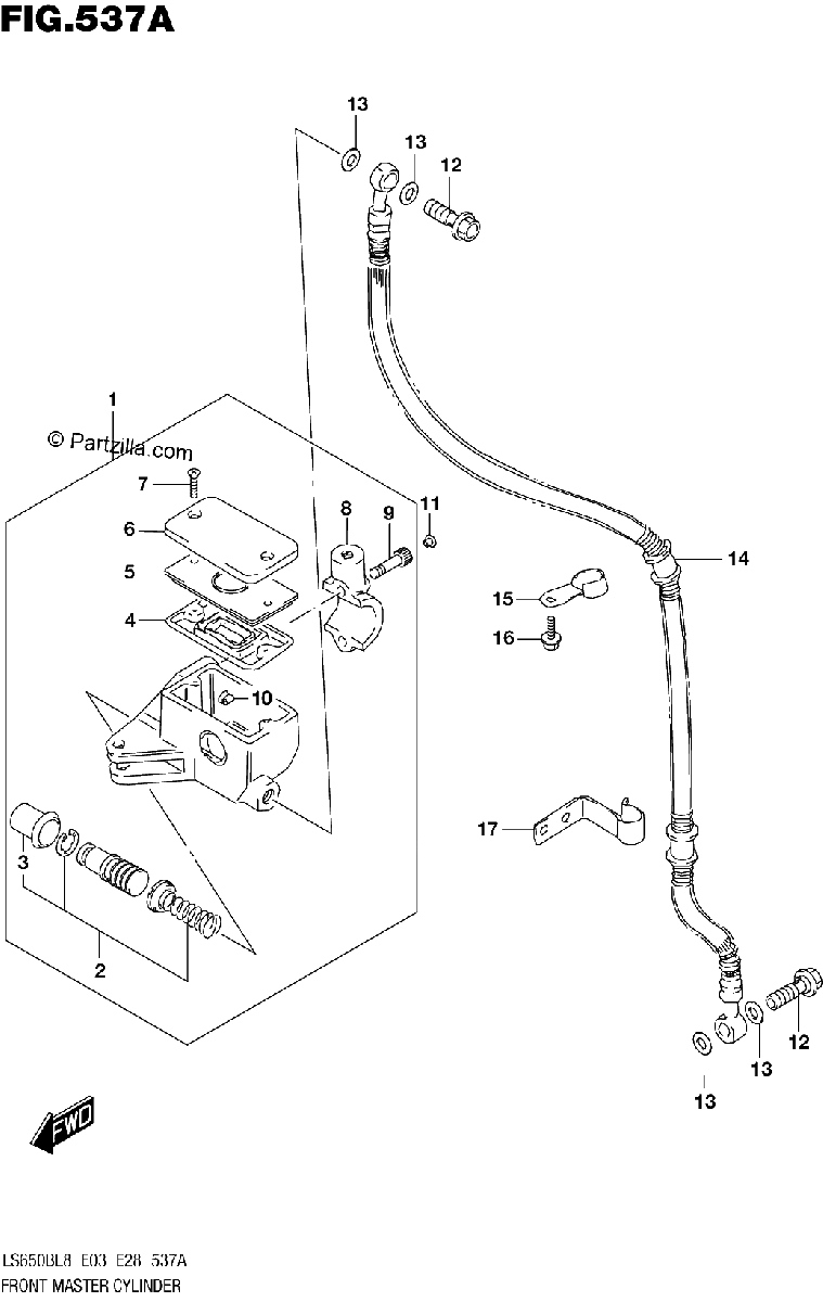Diagrama de 537A FRONT MASTER CYLINDER