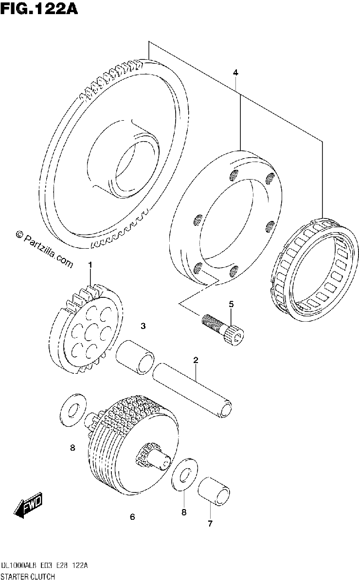 Diagrama de 122A STARTER CLUTCH