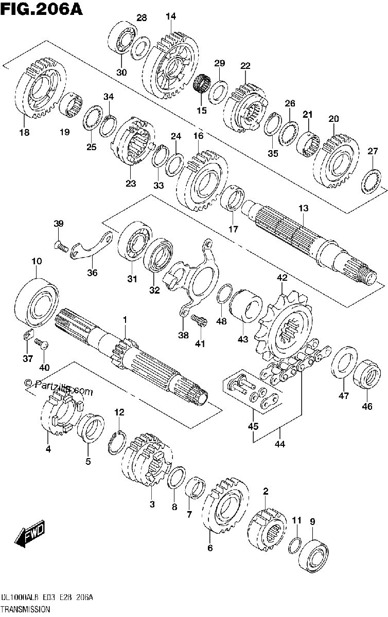 Diagrama de 206A TRANSMISSION