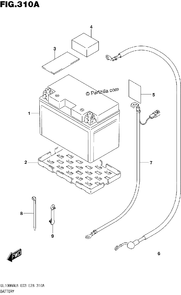 Diagrama de 310A BATTERY