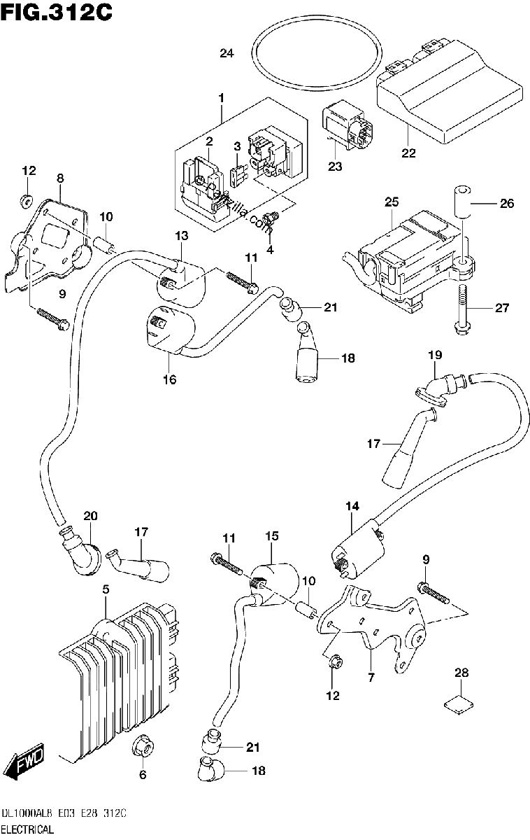 Diagrama de 312C ELECTRICAL DL1000AL8 E33