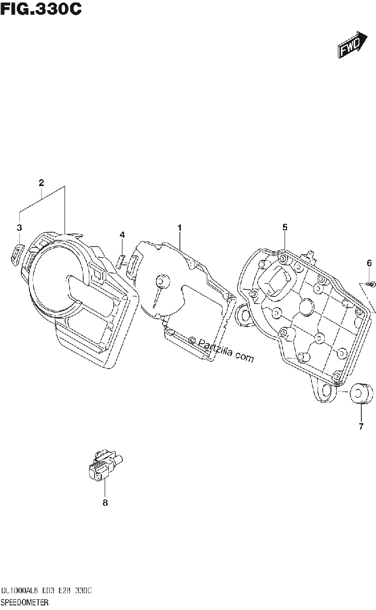Diagrama de 330C SPEEDOMETER DL1000AL8 E33