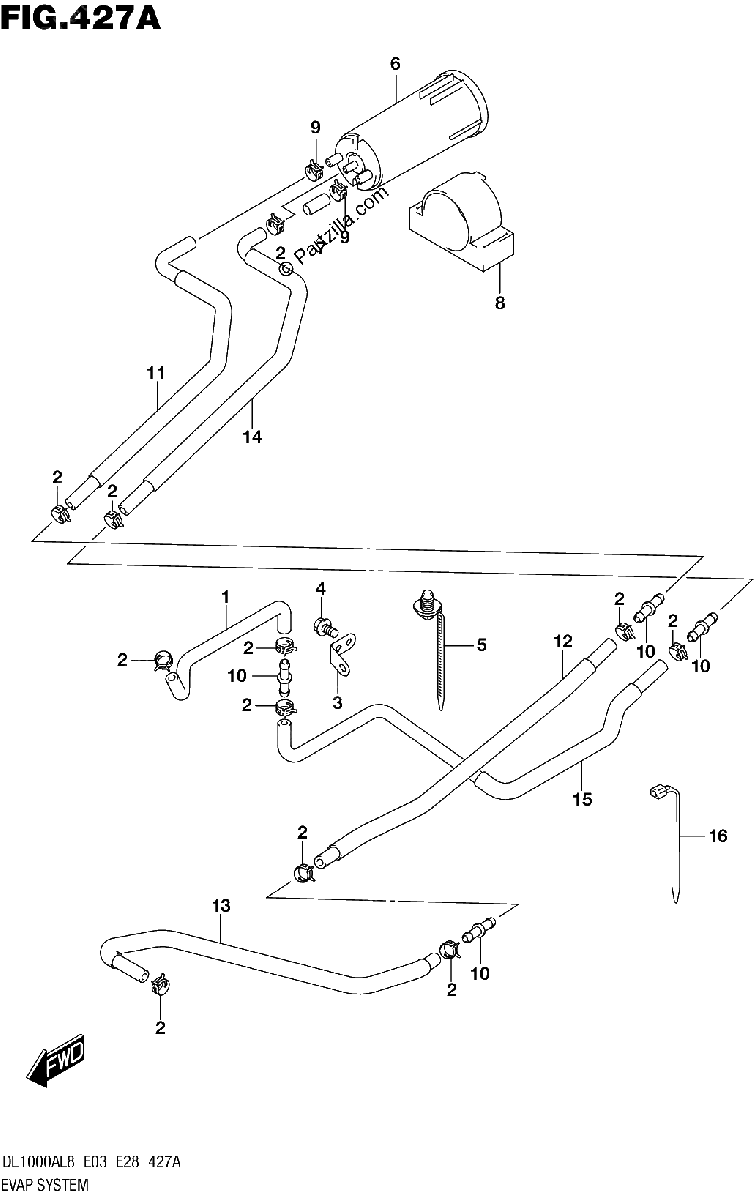 Diagrama de 427A EVAP SYSTEM DL1000AL8 E33