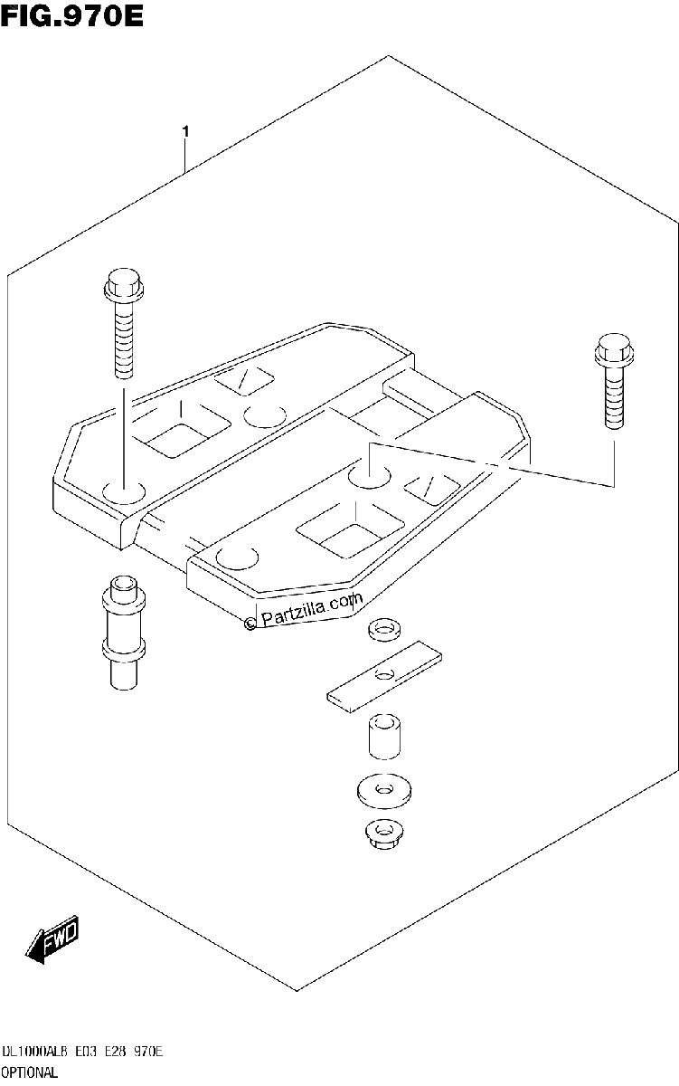 Diagrama de 970E OPTIONAL TOP CASE BRACKET SET