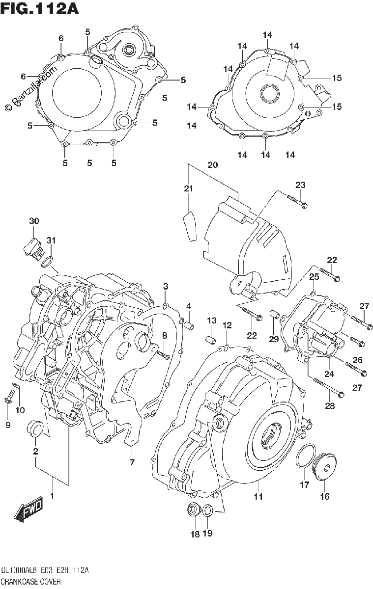 Diagrama de CRANKCASE COVER