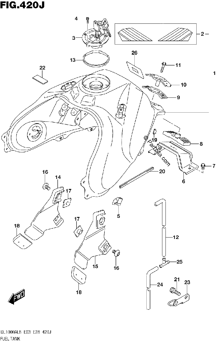 Diagrama de FUEL TANK DL1000XAL8 E33