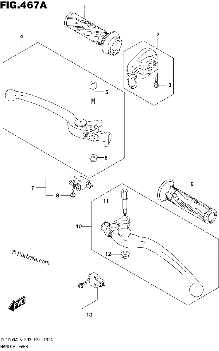 Diagrama de HANDLE LEVER