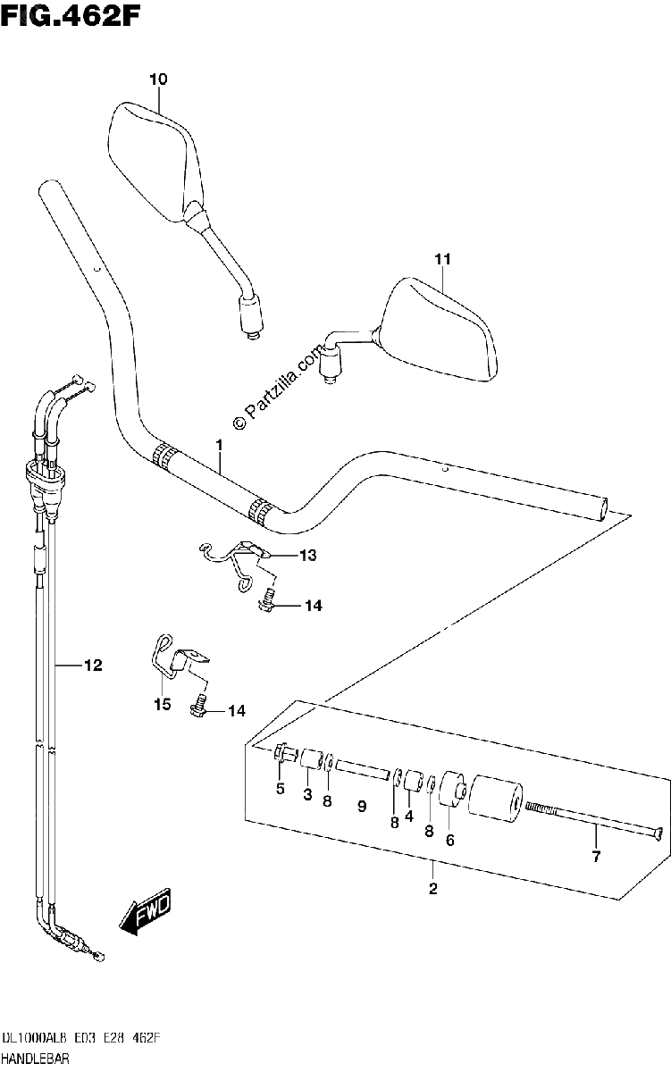 Diagrama de HANDLEBAR DL1000XAL8 E33
