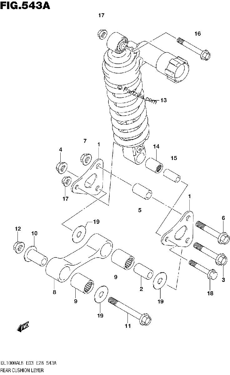 Diagrama de REAR CUSHION LEVER