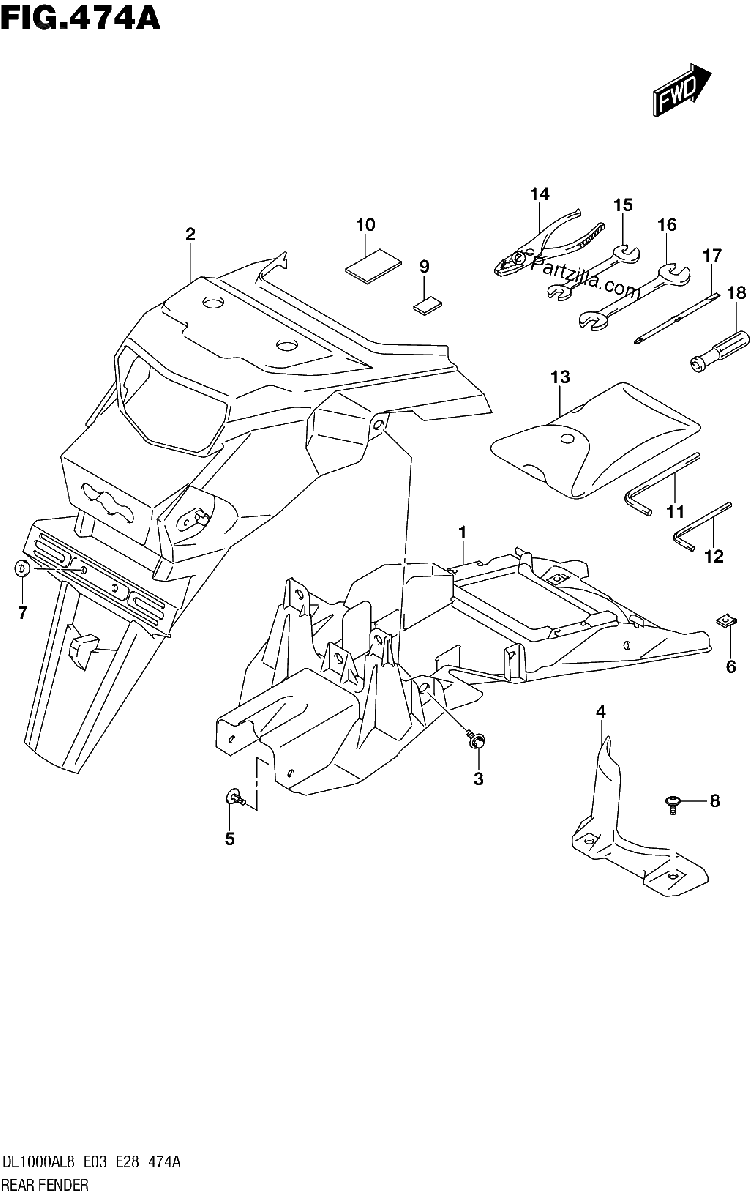 Diagrama de REAR FENDER