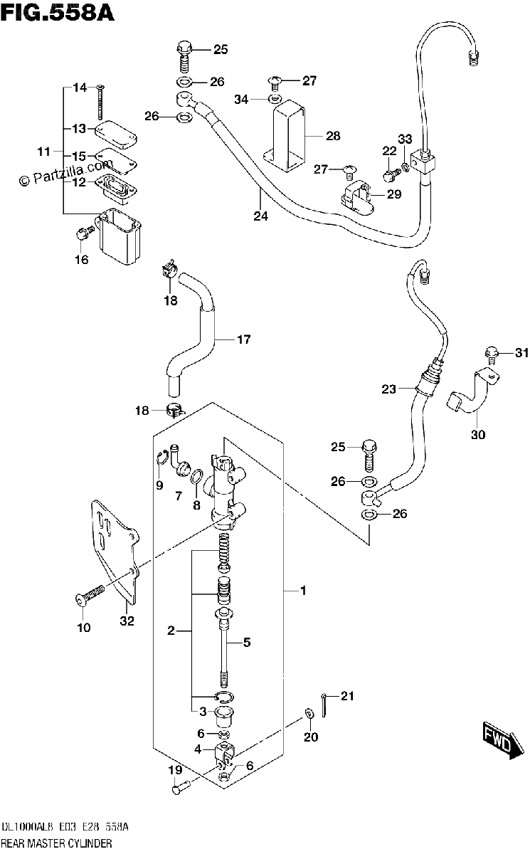 Diagrama de REAR MASTER CYLINDER