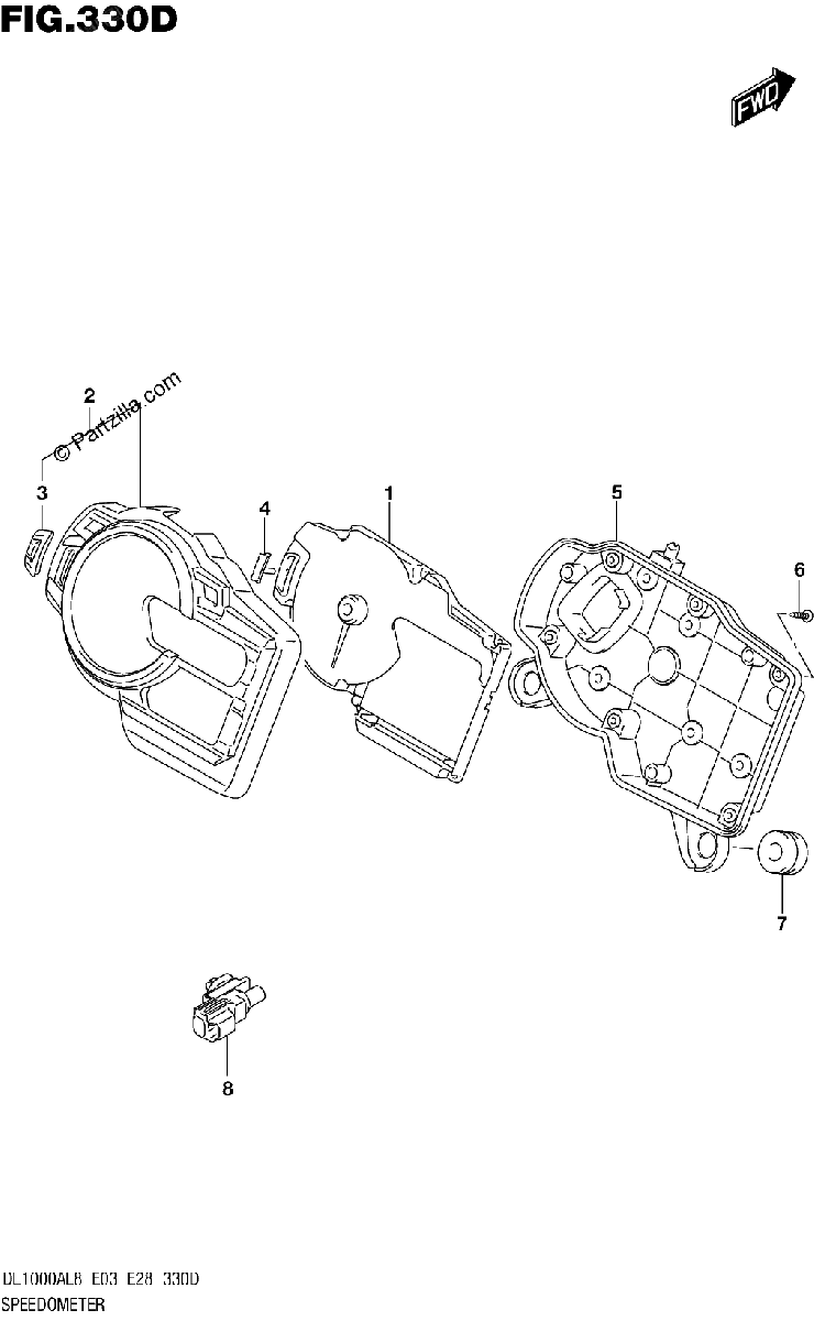Diagrama de SPEEDOMETER DL1000XAL8 E03
