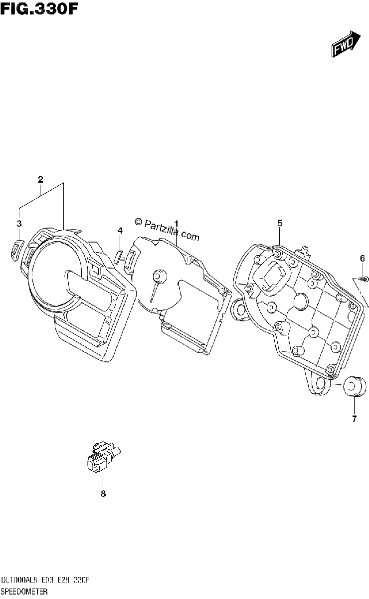 Diagrama de SPEEDOMETER DL1000XAL8 E33