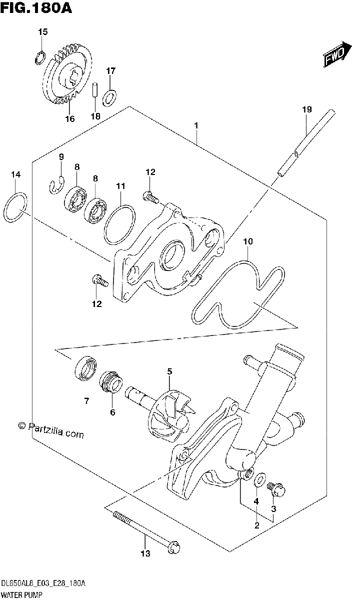 Diagrama de 180A WATER PUMP