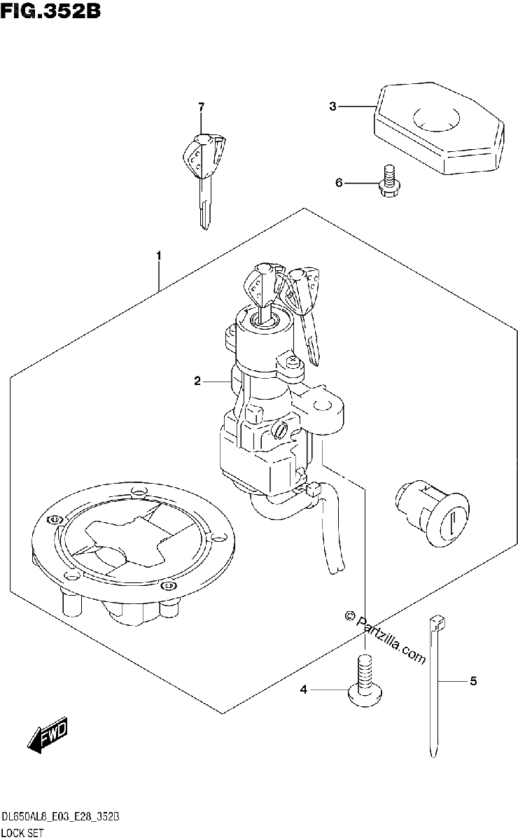 Diagrama de 352B LOCK SET