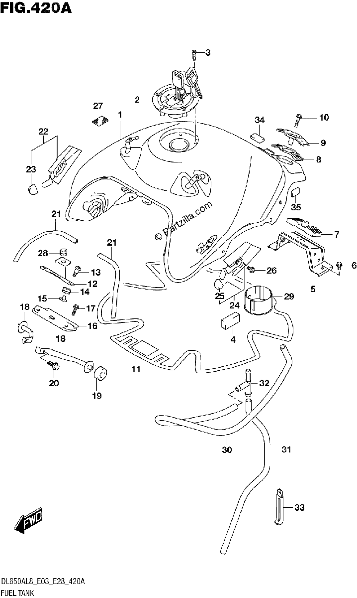 Diagrama de 420A FUEL TANK DL650A E33