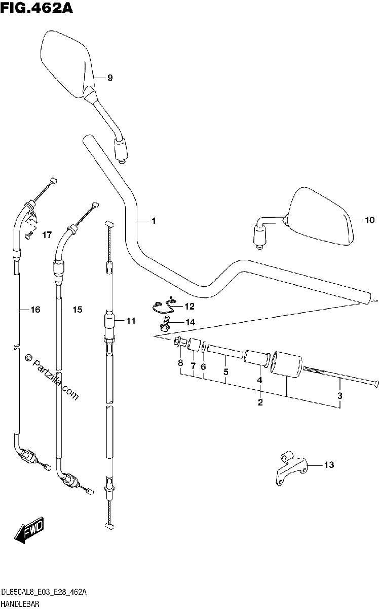 Diagrama de 462A HANDLEBAR DL650A