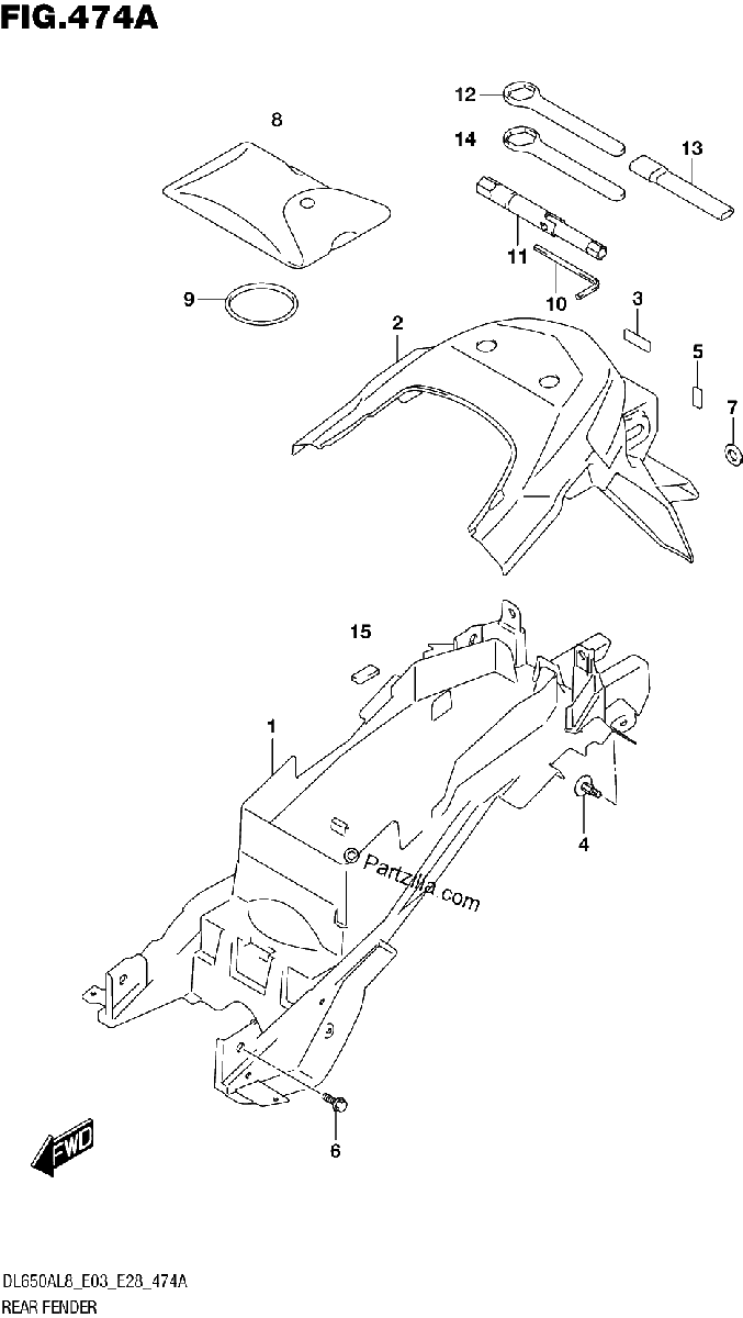 Diagrama de 474A REAR FENDER
