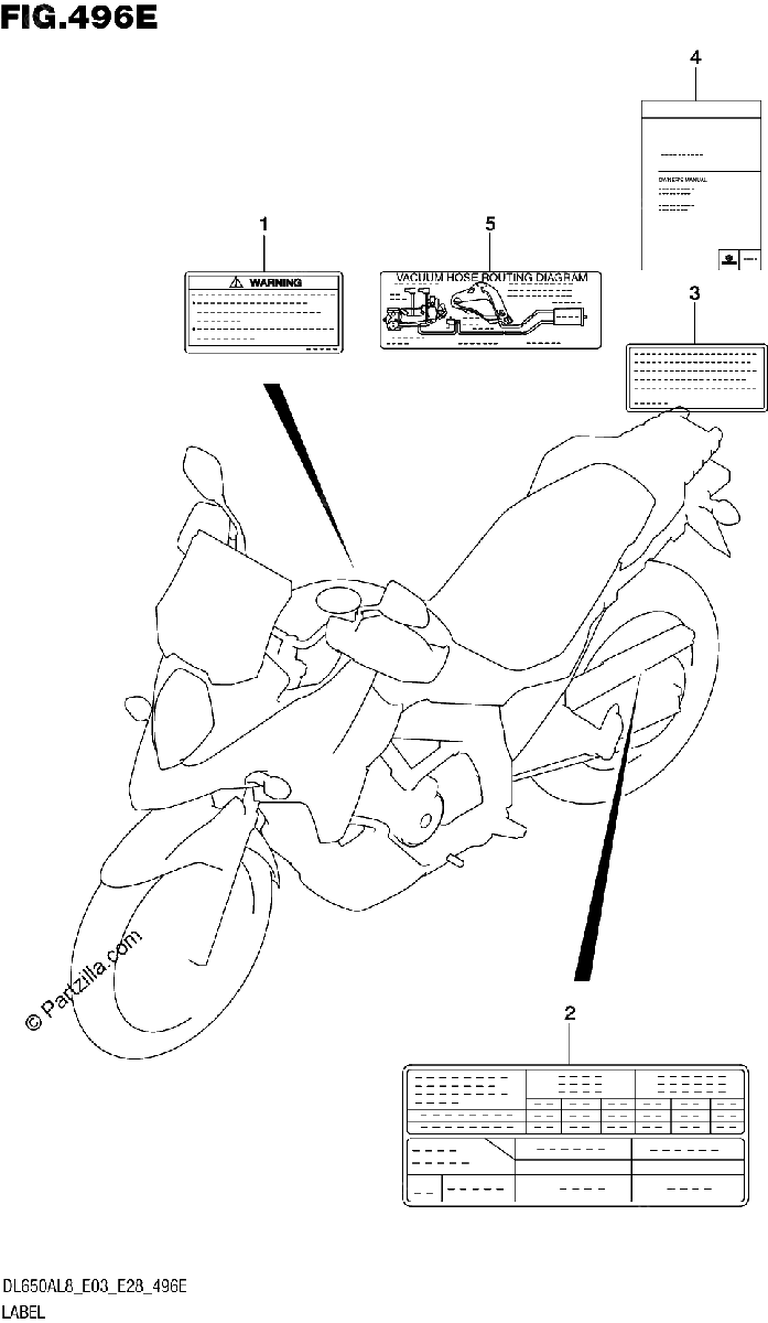 Diagrama de 496E LABEL DL650A E33