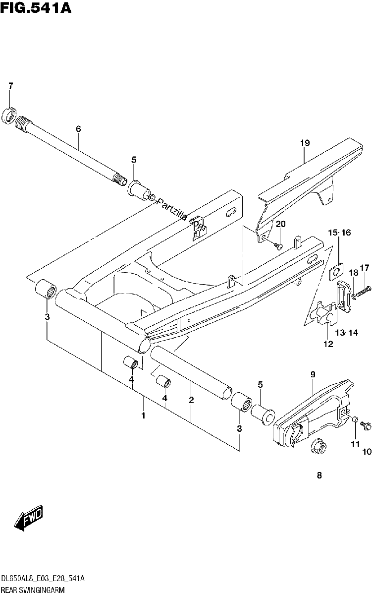 Diagrama de 541A REAR SWINGINGARM