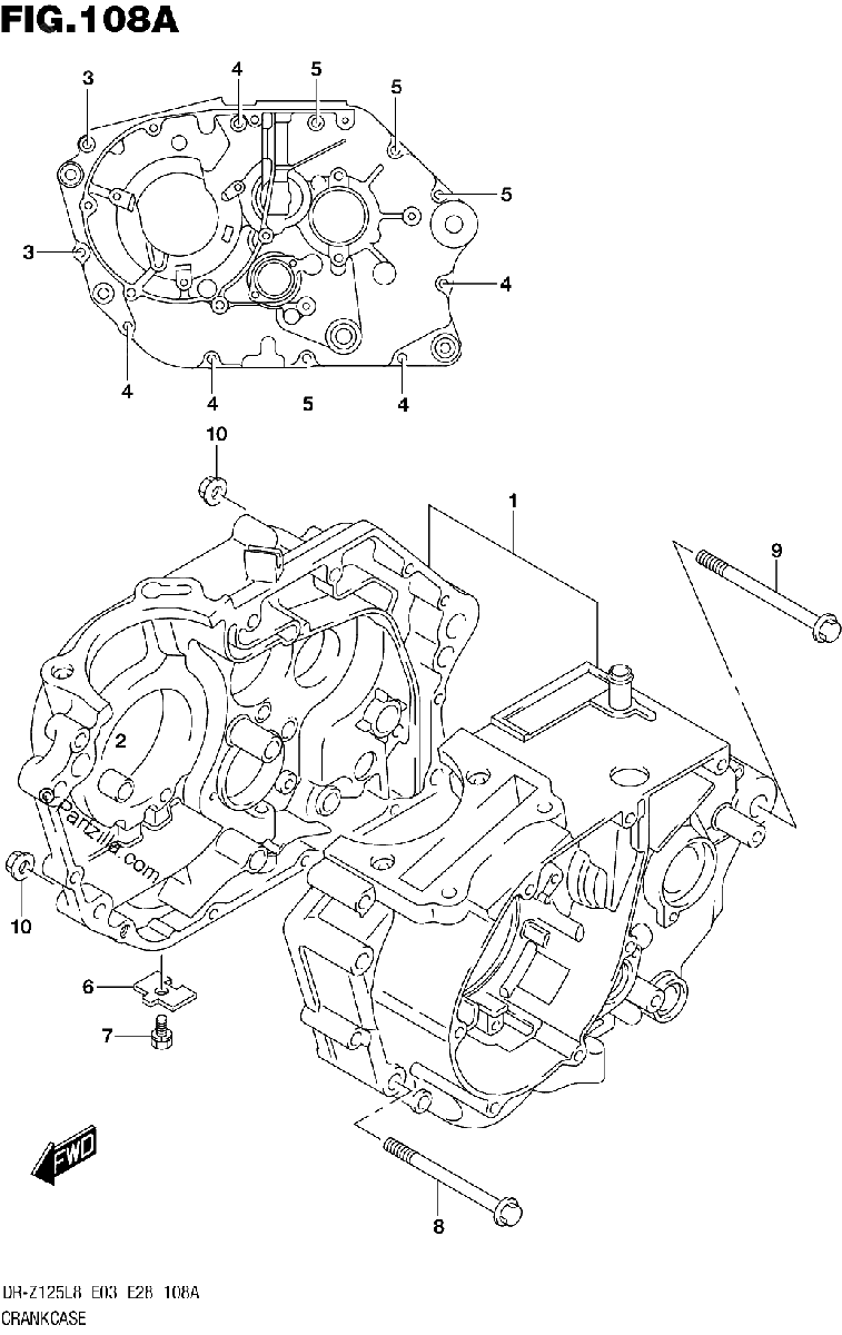 Diagrama de 108A CRANKCASE