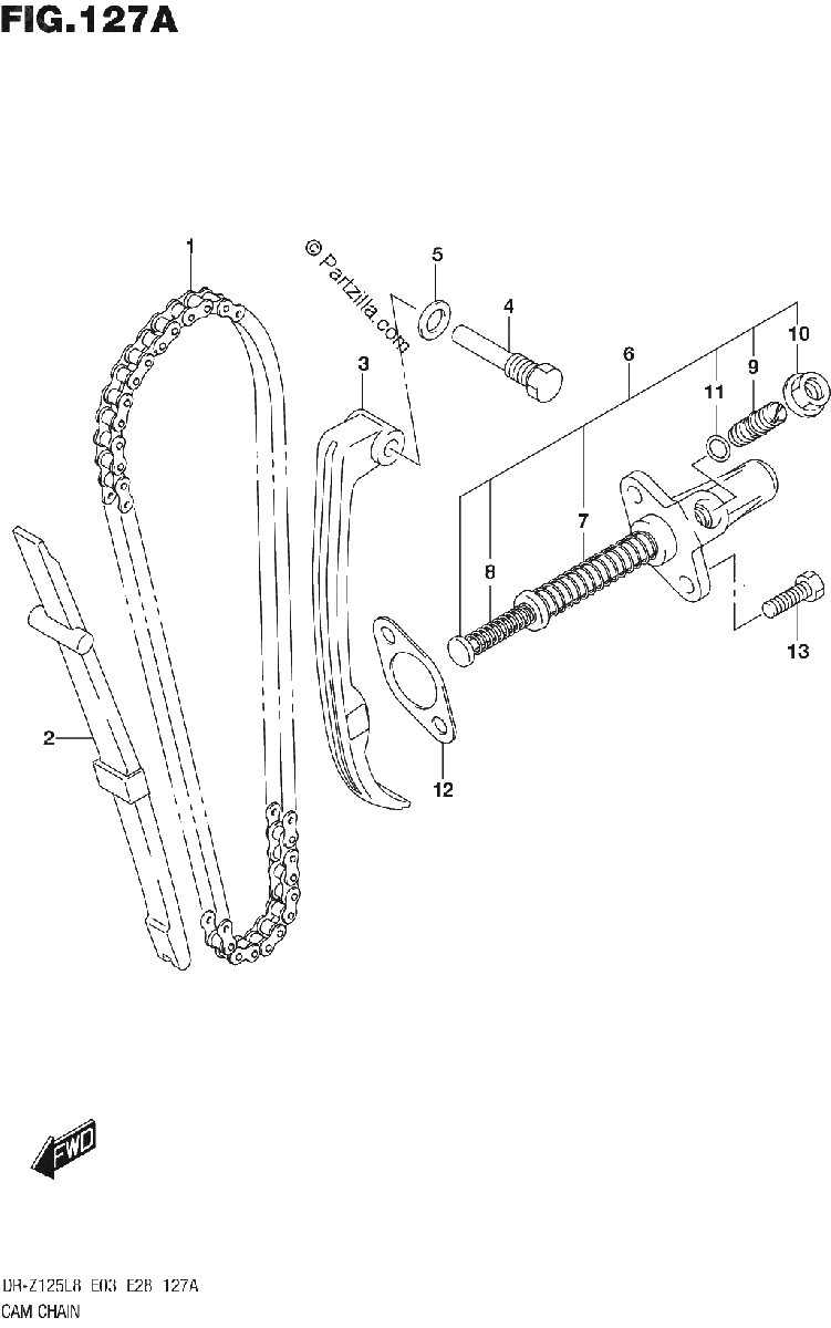 Diagrama de 127A CAM CHAIN