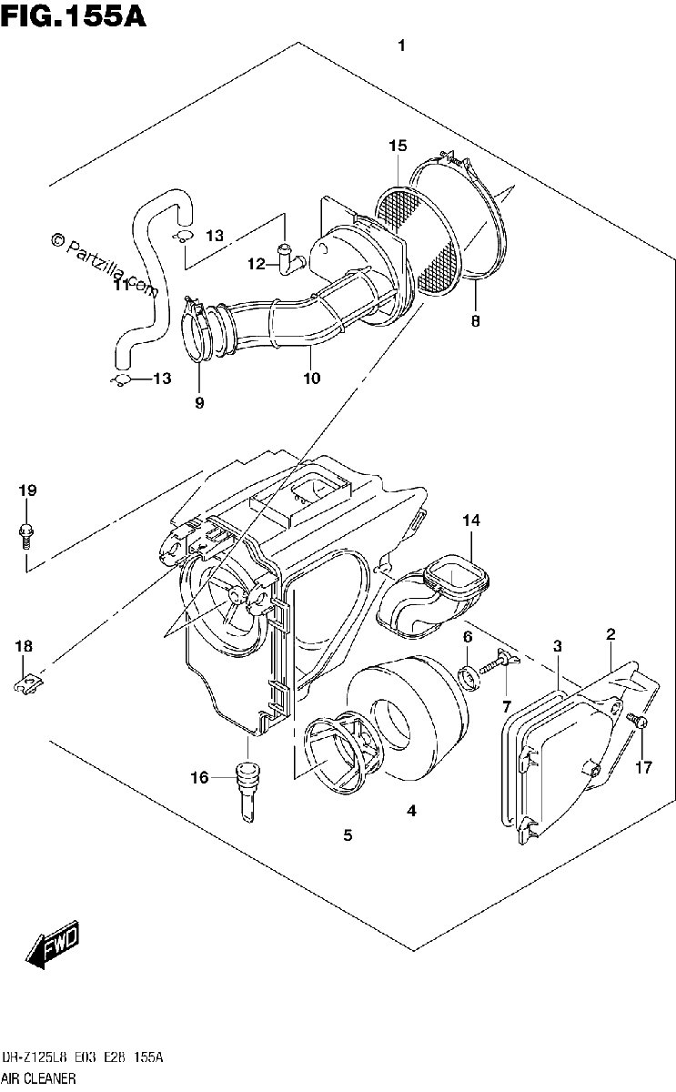 Diagrama de 155A AIR CLEANER