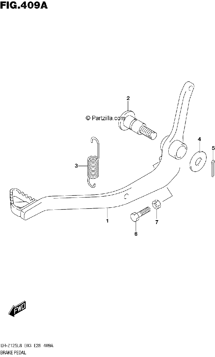 Diagrama de 409A BRAKE PEDAL