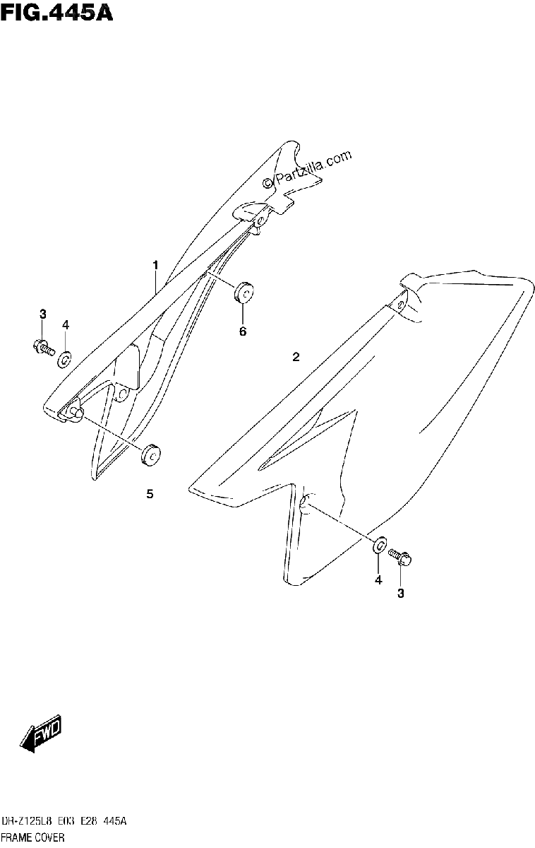 Diagrama de 445A FRAME COVER
