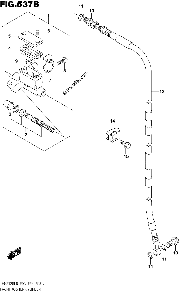 Diagrama de FRONT MASTER CYLINDER DR Z125LL8 E28
