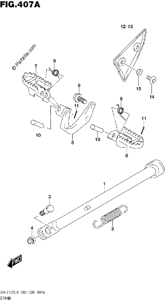 Diagrama de STAND DR Z125L8 E28