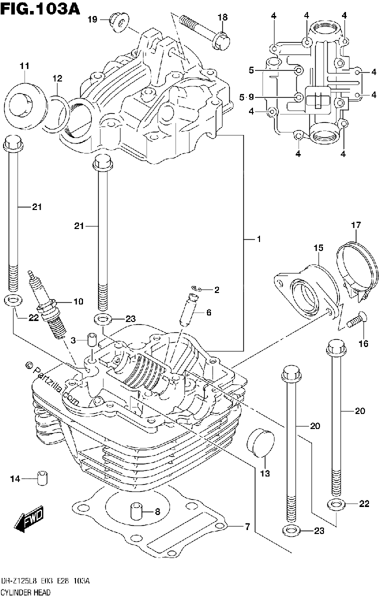 Diagrama de 103A CYLINDER HEAD