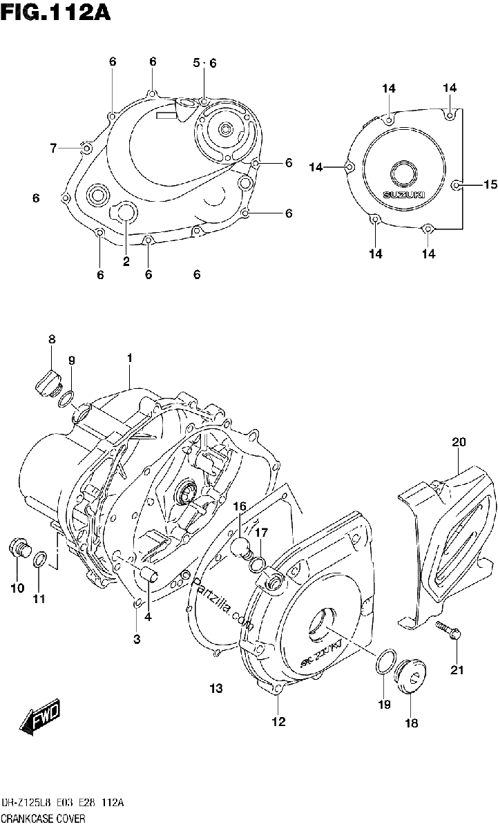 Diagrama de 112A CRANKCASE COVER