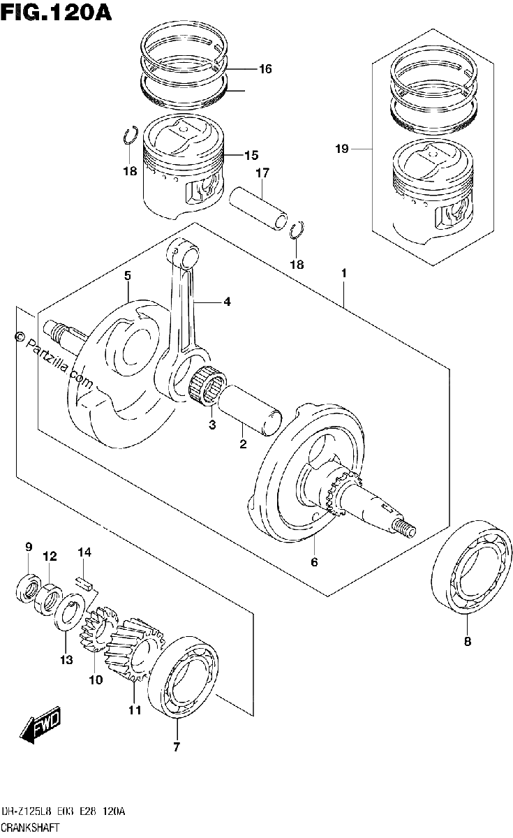 Diagrama de 120A CRANKSHAFT