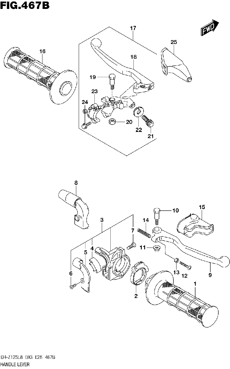 Diagrama de HANDLE LEVER DR Z125LL8 E03