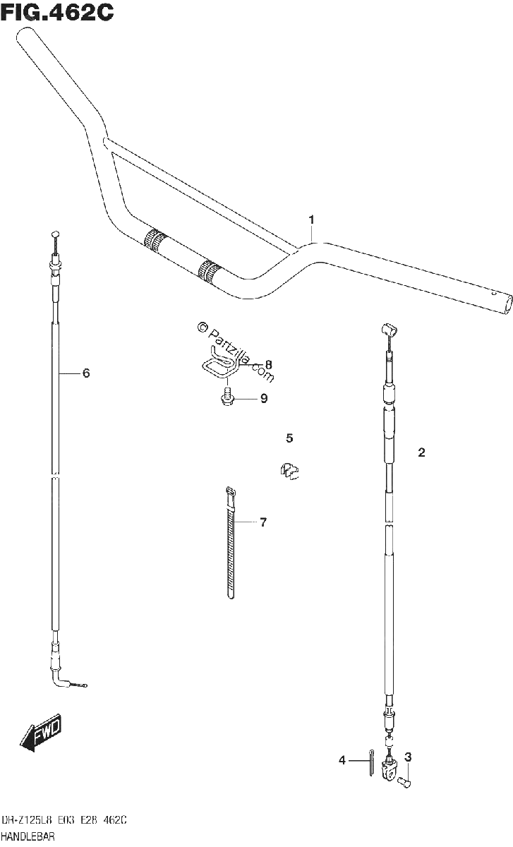 Diagrama de HANDLEBAR DR Z125LL8 E28