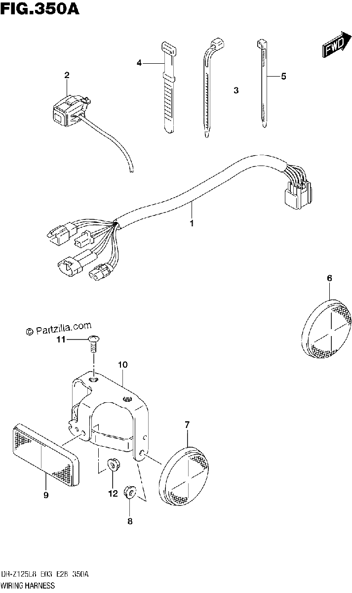 Diagrama de WIRING HARNESS DR Z125L8 E28