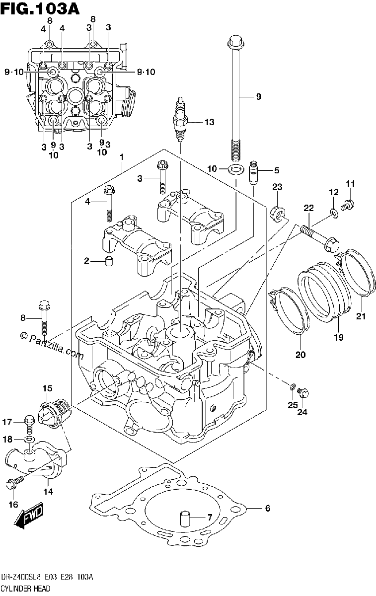 Diagrama de 103A CYLINDER HEAD
